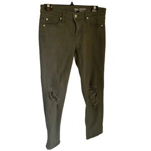 𝅺GAP Girlfriend Distressed Olive Green Jeans